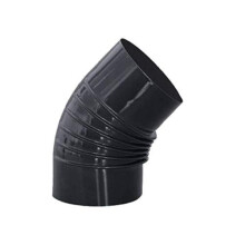 Elbow 45 in Black vitrified Colour 900 C-Ø150 mm - for Stove and Chimney ducts