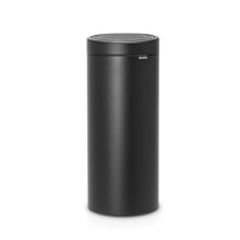 Brabantia 30L Kitchen Touch Bin New (Mineral Moonlight Black) Removable Lid, Soft-Touch Open, Easy Clean Rubbish Waste Bin + Free Bin Bags