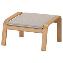 POÄNG Footstool, oak veneer, Knisa light beige, 68x54x39 cm, durable and easy to care for. Fabric footstools & pouffes. Footstools & pouffes. Sofas &