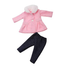 DUORUI Doll Clothes Dress Winter Outfit Coat with Plush Collar Pants for American Girl Doll 18 inch