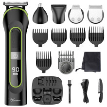 Hatteker Bartschneider für Männer Haarschneider kabelloser Nasentrimmer Bodygroomer Haarschneidemaschine Präzisionstrimmer 5 In 1 Schwarz