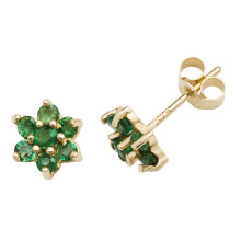 Beautiful 9ct Gold Ladies Stud Earrings with Emerald