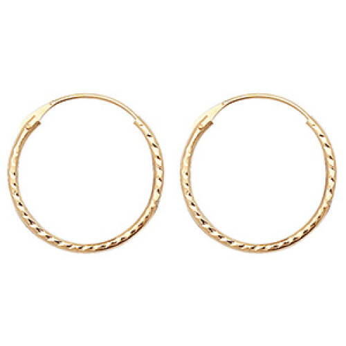 9ct Gold Ladies Sleeper Earrings - 12mm*12mm