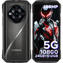 (SILVER) DOOGEE S118 Pro 5G Rugged Phone, 32GB RAM+512GB ROM, 6.6" 120Hz, 10800mAh, 108MP Camera, Stereo Speakers, IP68, NFC