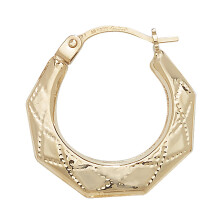 9ct Gold Ladies Creole Earrings - 16mm*17mm