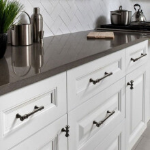 Pieces Black Handles - Kitchen Cabinet Knobs, Modern Furniture Knobs for Dresser and Drawer with Screws