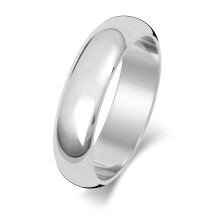 (Z) Ultra Light 18ct White Gold 5mm D Shape Men/Ladies Wedding Band/Ring
