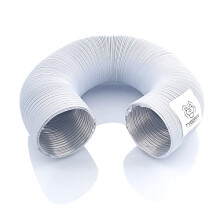 TYGERIX DN 60 mm / 6 cm / 2 3/8" (2.375 inch) Aluminum Flexible Hose | White | Extendable to 1.2 Meters | 250 C (482 F) Heat Resistant |