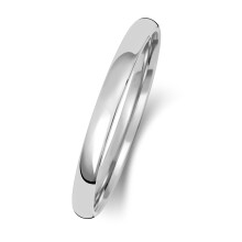 (S) Light 9ct White Gold 2mm Slight Court Comfort Men/Ladies Wedding Band/Ring