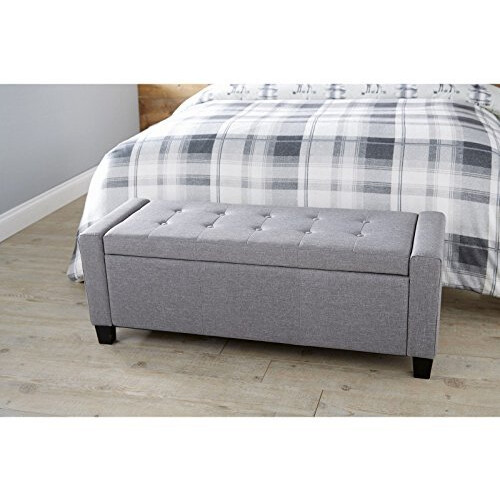 Exclusive Upholstered Large Grey Verona Storage & Seating Box 1