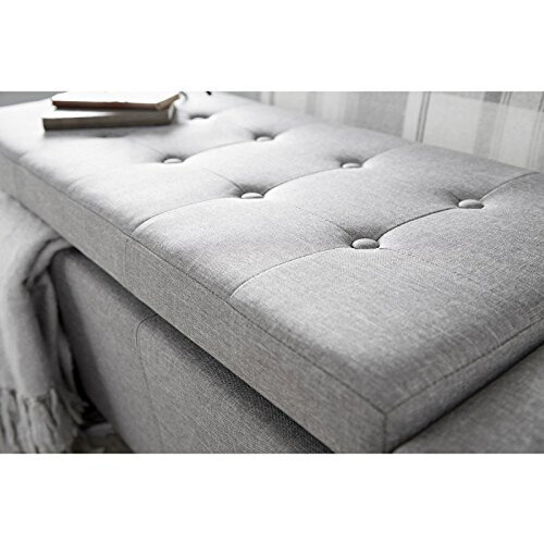 Exclusive Upholstered Large Grey Verona Storage & Seating Box 2