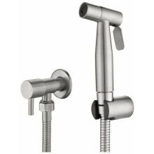Täydellinen WC-bideesarja - WC-bideesarja 3-tieventtiilillä, vakiokokoiset ranskalaiset koot (G1/2"), hopea