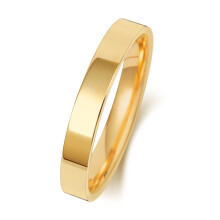 (O) Heavy 18ct Gold 3mm Flat Court Comfort Men/Ladies Wedding Band/Ring