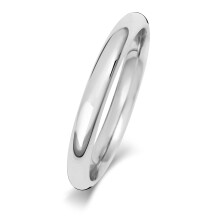 (P) Light 9ct White Gold 2.5mm Court Comfort Men/Ladies Wedding Band/Ring