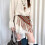 Fringe Driehoeken Sjaal Handgeweven Gemengde Wolmix-Wit 9