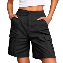 Comfortable Cotton Shorts For Women Half Length-Black XXXL