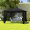 196x75cm Front Door Canopy Awning Rain Shelter, Clear 4