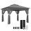 3.36x3.36m Pop Up Gazebo with Solar LED Lights, Grey 1