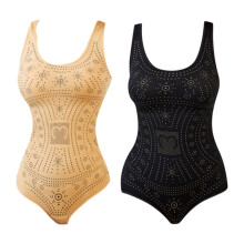 2 Piece Inbvisible Shapewear Tank Top-Black skin color XL