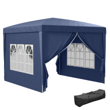 3x3(m) Pop-Up Gazebo, with Curtain Walls and Windows, Blue