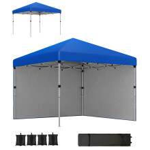 3x3m Pop Up Gazebo UPF30+ with Sidewalls, Blue