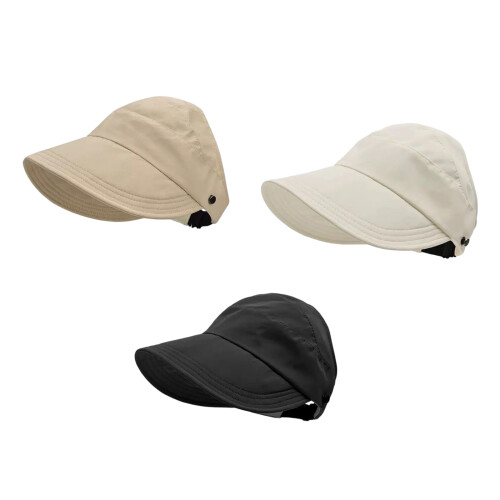 Pack Of 2 Adjustable Edge Hat With Sun Protection-Black 2