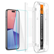 Spigen iPhone 15 Pro Max Glas.Tr "Ez Fit" Screenprotector Gehard Glas, 2-Pack - Helder