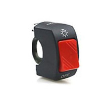 (Red) 22mm ON/OFF Motorcycle Switch Push Button 12V Button Connector Handlebar Switch for ATV Electronic Bike Scooter Motorbike