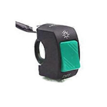 (Green) 22mm ON/OFF Motorcycle Switch Push Button 12V Button Connector Handlebar Switch for ATV Electronic Bike Scooter Motorbike