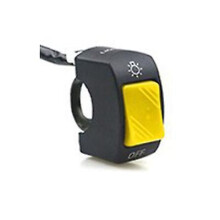 (Yellow) 22mm ON/OFF Motorcycle Switch Push Button 12V Button Connector Handlebar Switch for ATV Electronic Bike Scooter Motorbike