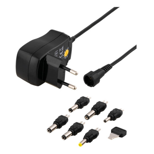 Adattatore di rete Deltaco Universale 3-12V, 7,2W - Nero