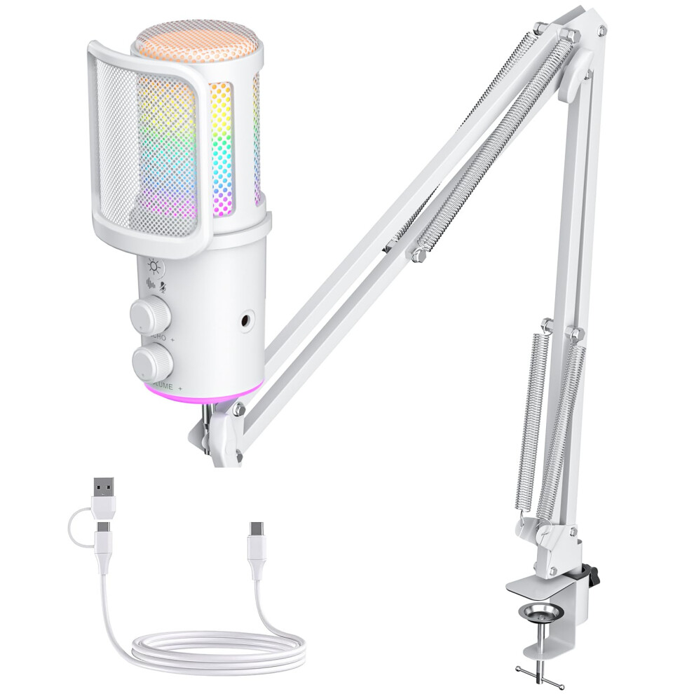 Photos - Microphone Gaming USB , Noise Cancellation Condenser Mic with Mute,Boom Arm Mic-R