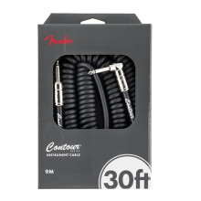 Fender 30' Contour Series Coil Instrument Cable, Black