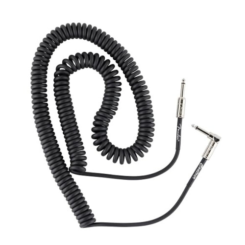 Fender Fender 30' Contour Series Coil Instrument Cable, Black 1