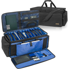 AKOZLIN DJ Cable File Bag with Detachable Dividers and Bottom Cable Bags for Musicians Travel Gig Bag for 15.6" Laptop,Professional DJ Gear, Sound Ins