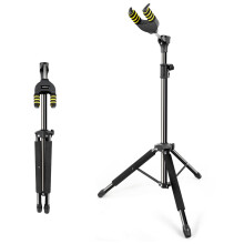 LINRAX LS1 Folding Guitar Stand, Auto-Lock Guitar Holder, Adjustable Height and Base, Universal Floor Stand for Acoustic Classical Electric Guitar Ba