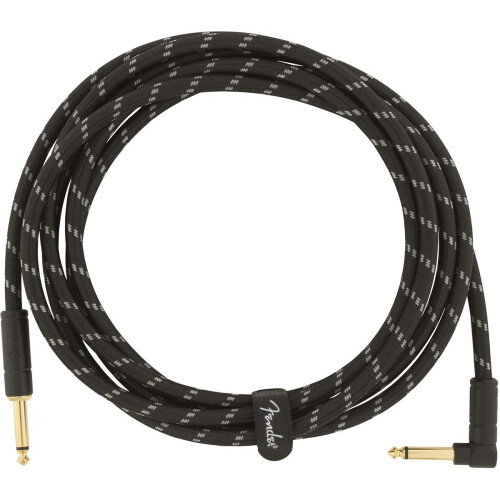 Fender Fender Deluxe Instrument Cable, Straight/Angle, Gold Jacks, 10ft 1