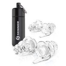 SENNER MusicPro - Reusable Hearing Protection Earplugs for Concert, Festival, Music and Club with Aluminium Container, Especially Light Ear Protector