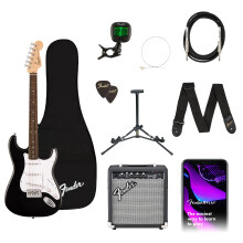 Squier by Fender Debut Stratocaster Guitar Pack, Includes Amp, Tuner, Stand, Gig