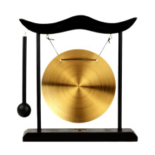 Feng Shui Brass Gong Desktop Wind Gong Copper Zen Chinese Table Gong Hand Gong F