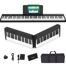 OYAYO 88 Key Foldable Piano Keyboard with Semi-Weighted Full Size Keys, Portable