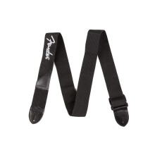 Fender Embroidered Logo Guitar Strap, 2" wide Polyester with Reinforced Leather