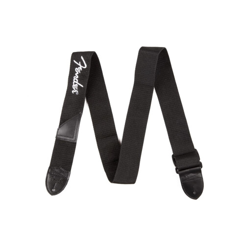 Fender Fender Embroidered Logo Guitar Strap, 2" wide Polyester with Reinforced Leather