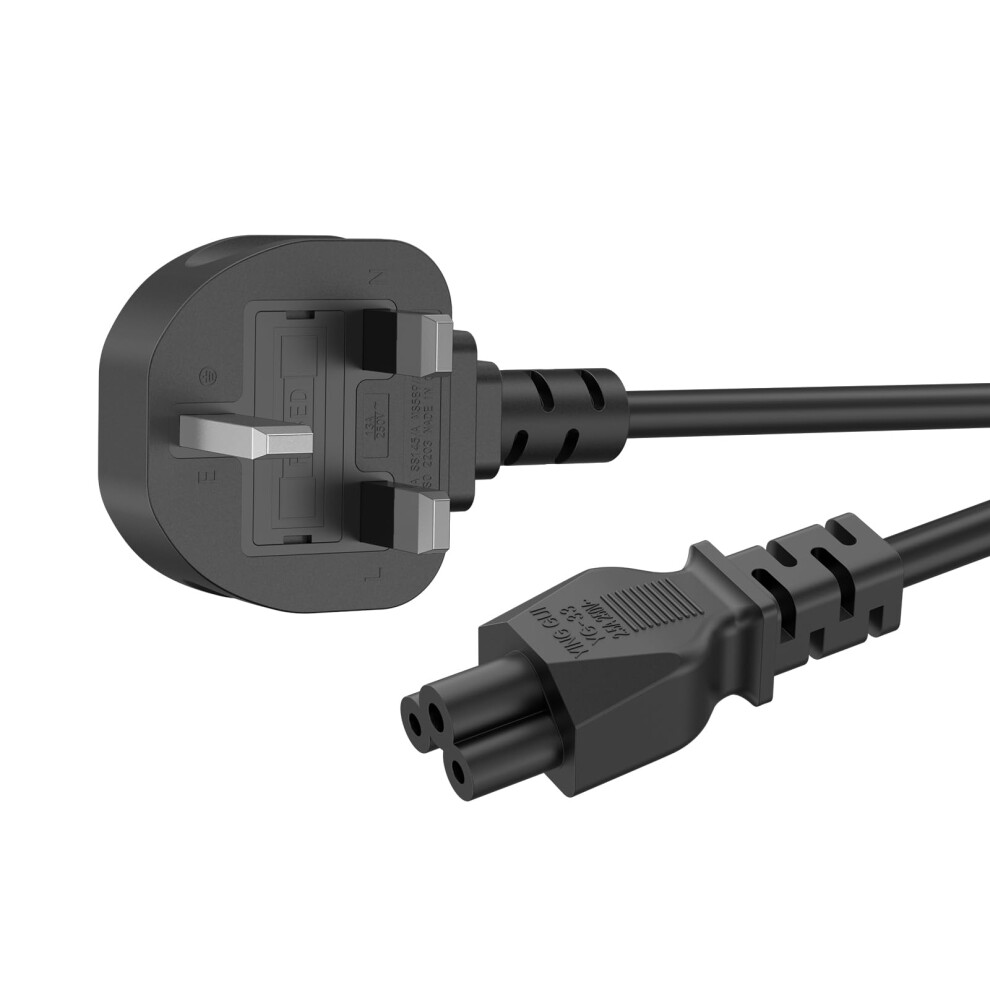 Laotop Power Cable 1.5M, Mellbree Uk 3 Pin C5 Cloverleaf Power Cable For Laptop 5008831567612
