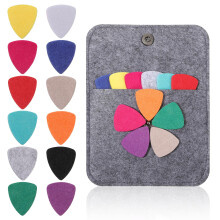 24Pcs Felt Ukulele Picks, Felt Heart Shape Pick for Ukulele Guitar Bass with Pick Holder Case