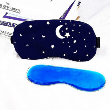 Masque de sommeil en coton et lin, cache-yeux avec sangle ajustable et gel chaud/froid pour soulager le stress et éliminer les yeux gon