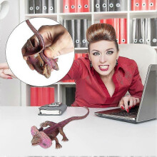Figurine réaliste de lézard violet en caoutchouc TPR statique, jouet anti-stress et de décompression, accessoire de farce pour enfants.
