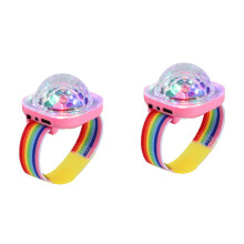 Lancoon 2 Pack Disco Ball Light, Wearable Mini Portable LED Lamp Night Strobe Watch Bracelet USB Charging Voice Controlled with Suction Cup for Kid Pa