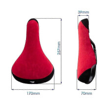 Selle de vélo Funsea Wheelie bicolore, en flanelle, avec logo brodé et rails de 8 mm.