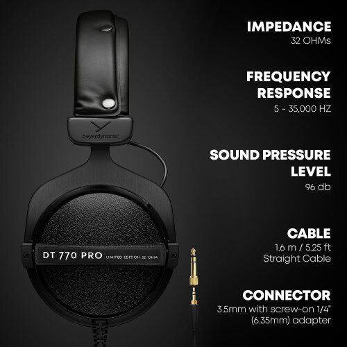 beyerdynamic beyerdynamic DT 770 Pro 32 Ohm Studio Headphone, Grey (DT 770 Pro 32 Ohm Grey) 2